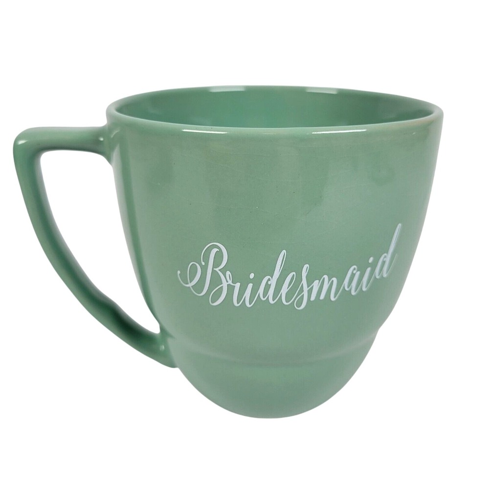 "Bridesmaid" Coffee Mug Mint Green Wedding Bachelorette Hen Party Gift Ceramic